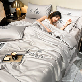 [Compre 1 Leve 2] Conjunto de Cama de Seda Gelada Para o Verão