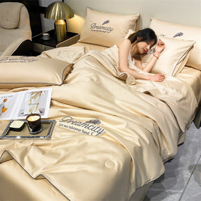 [Compre 1 Leve 2] Conjunto de Cama de Seda Gelada Para o Verão