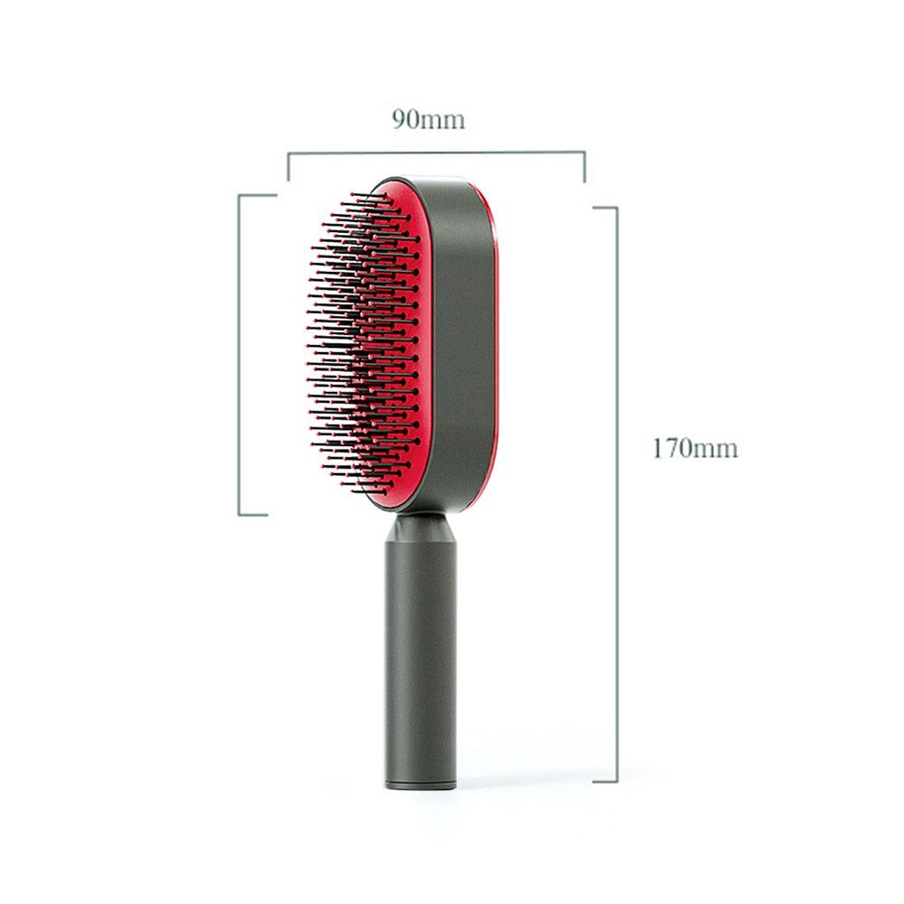 Escova de cabelo feminina auto limpante